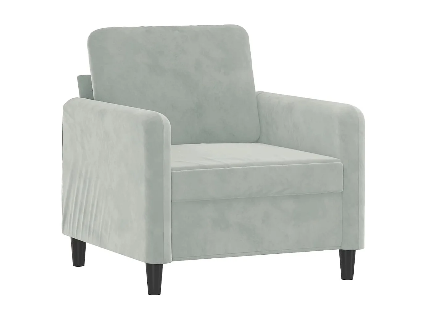 Fauteuil avec repose-pied Gris clair 60 cm Velours