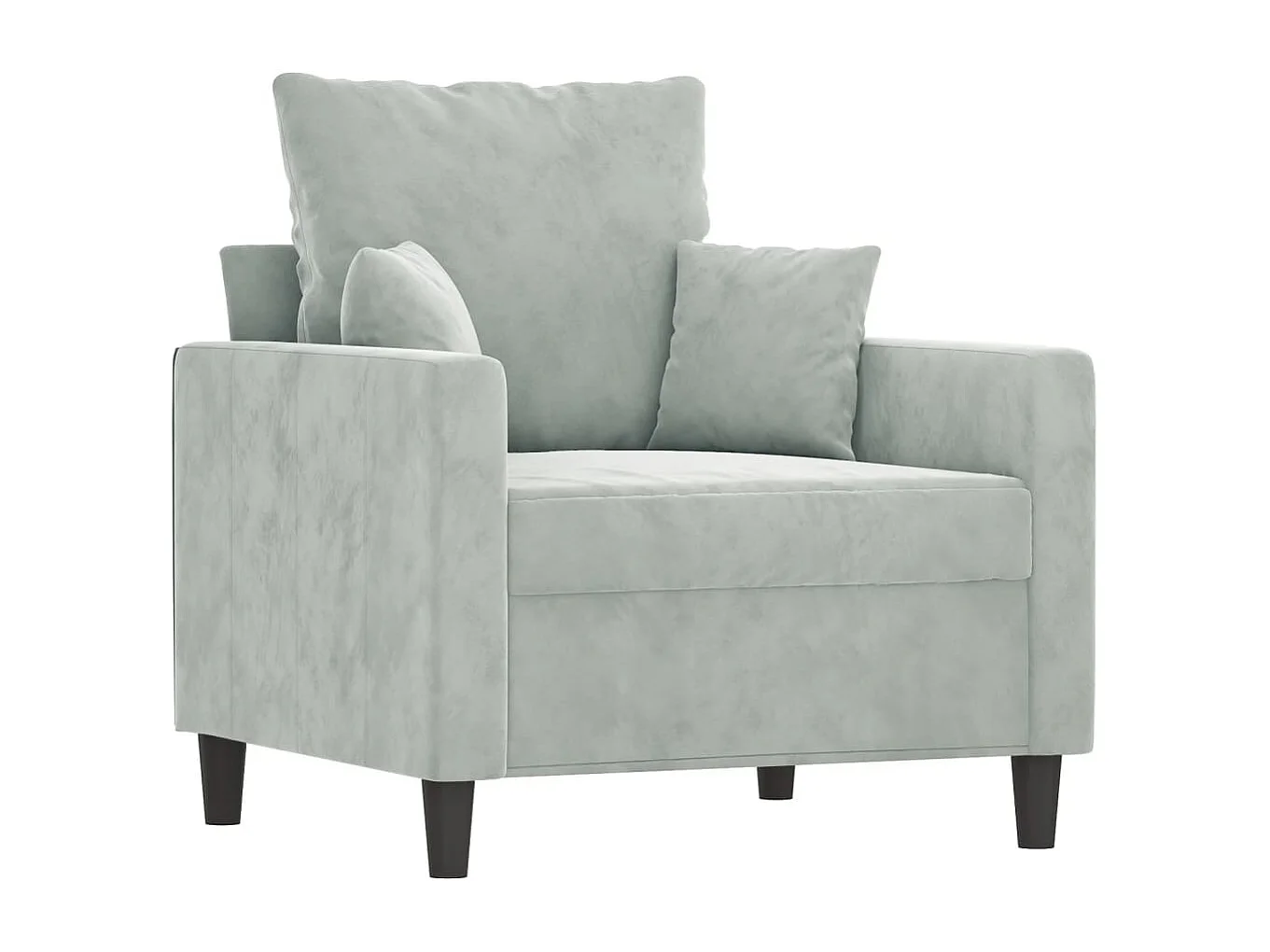 Fauteuil avec repose-pied Gris clair 60 cm Velours