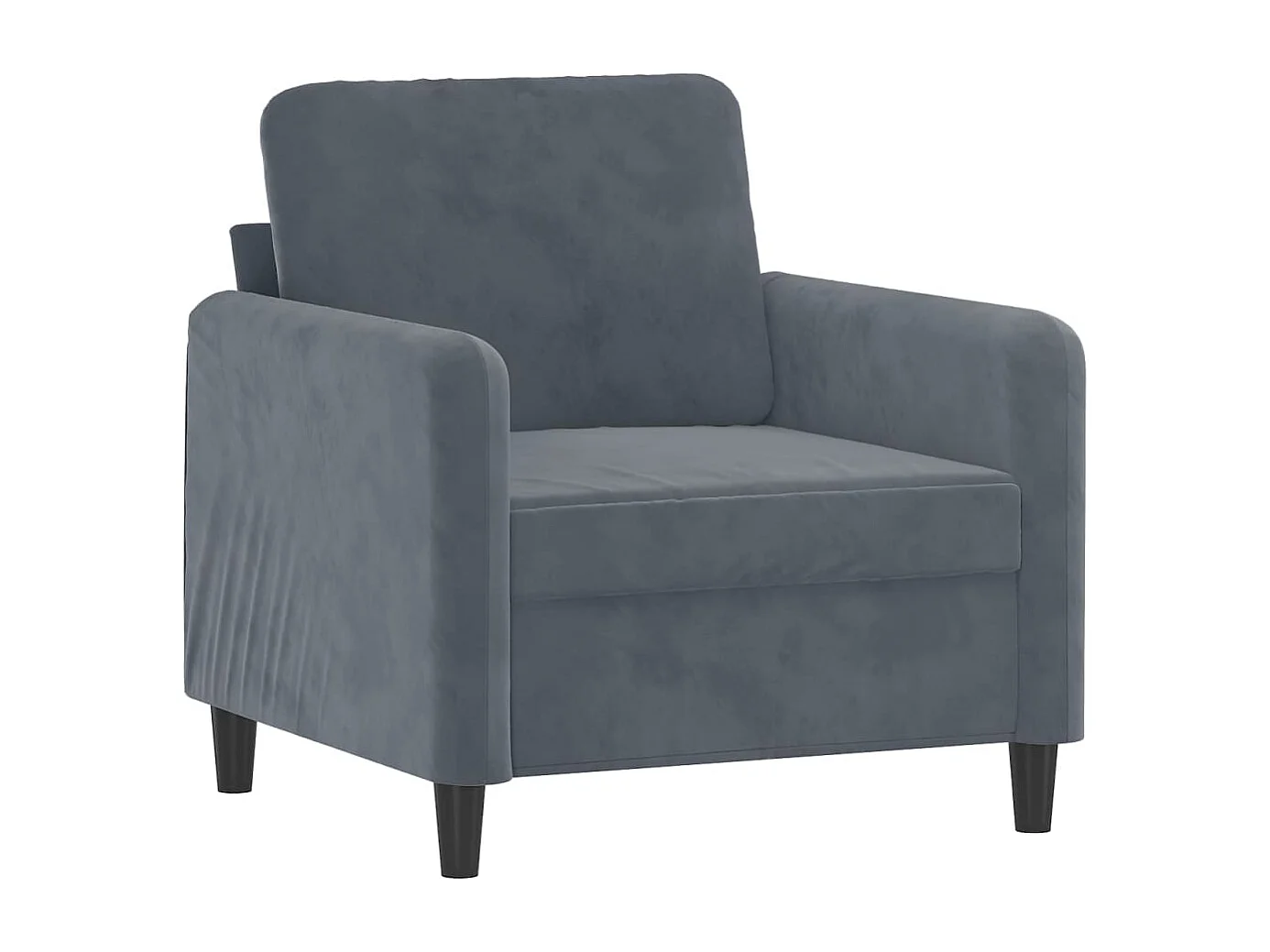 Fauteuil avec repose-pied Gris foncé 60 cm Velours
