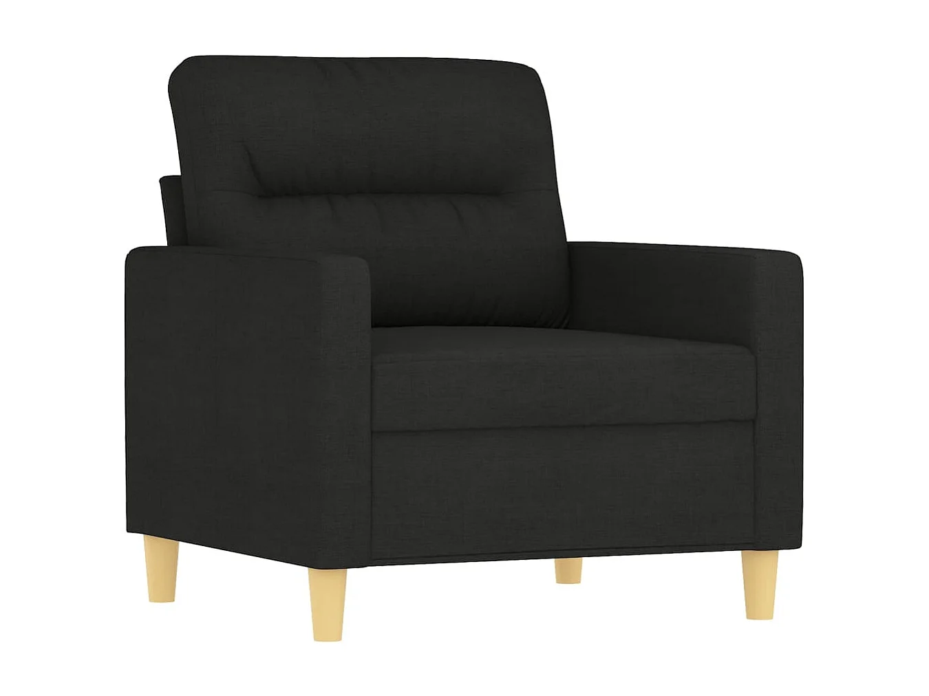 Fauteuil avec repose-pied Noir 60 cm Tissu