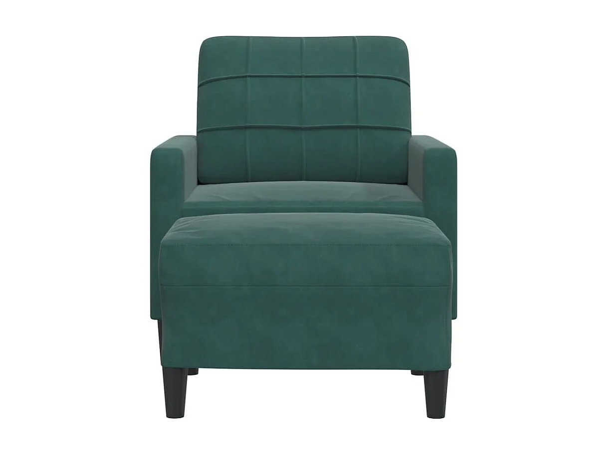 Fauteuil avec repose-pied Vert foncé 60 cm Velours