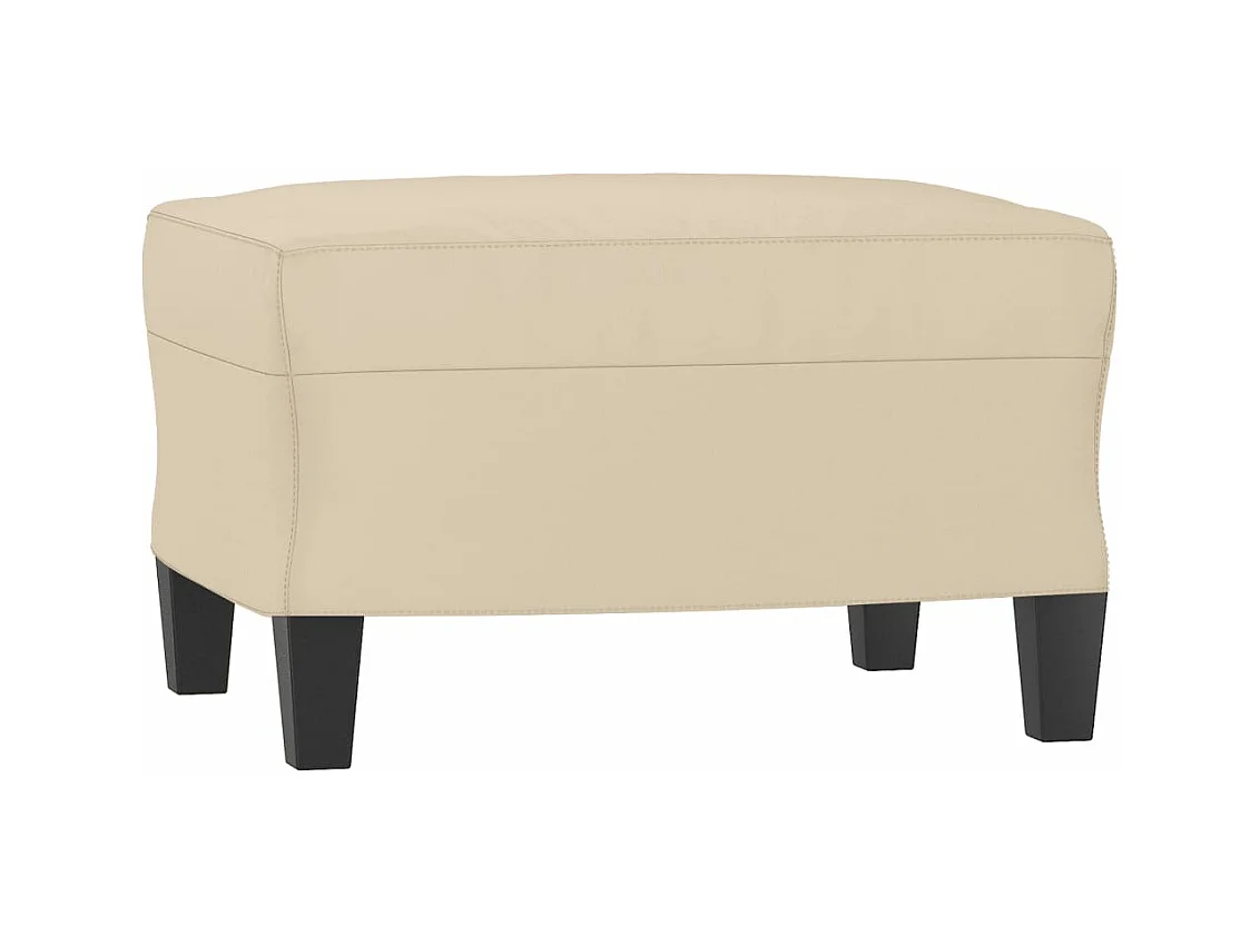 Fauteuil avec repose-pied Crème 60 cm Tissu microfibre