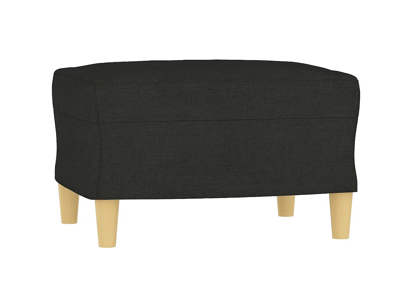 Fauteuil avec repose-pied Noir 60 cm Tissu