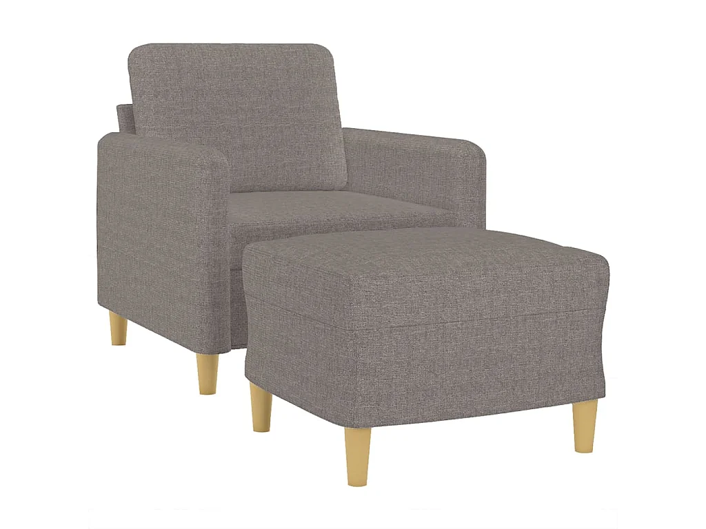 Fauteuil avec repose-pied Taupe 60 cm Tissu