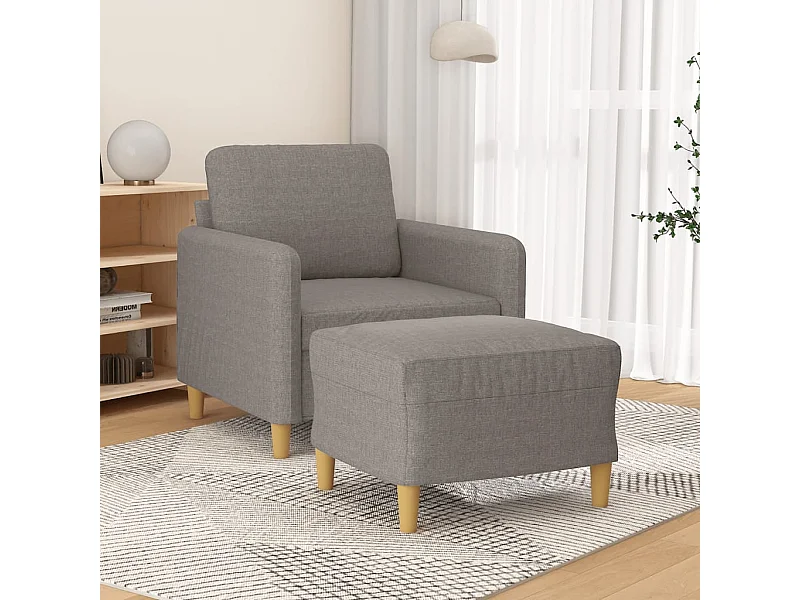 Fauteuil avec repose-pied Taupe 60 cm Tissu