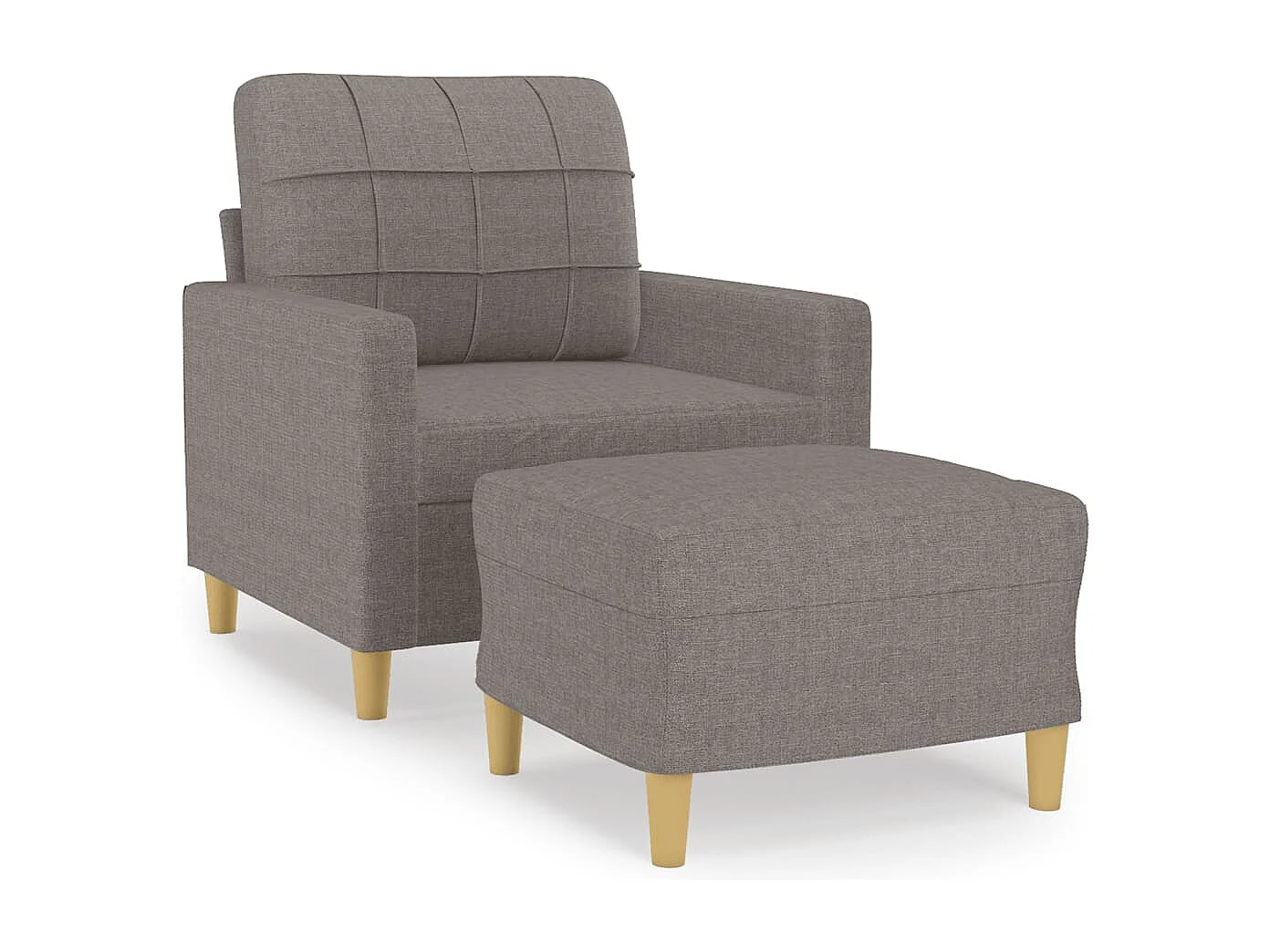 Fauteuil avec repose-pied Taupe 60 cm Tissu
