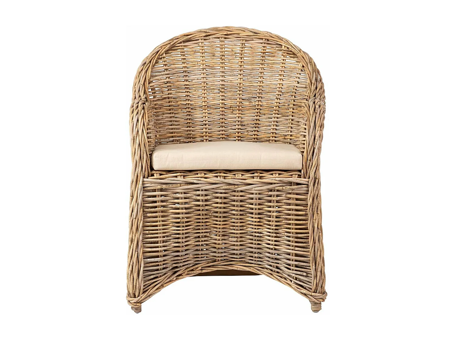 Butaca Con Cojin Beige Ratan Natural 60x57x85 Cm