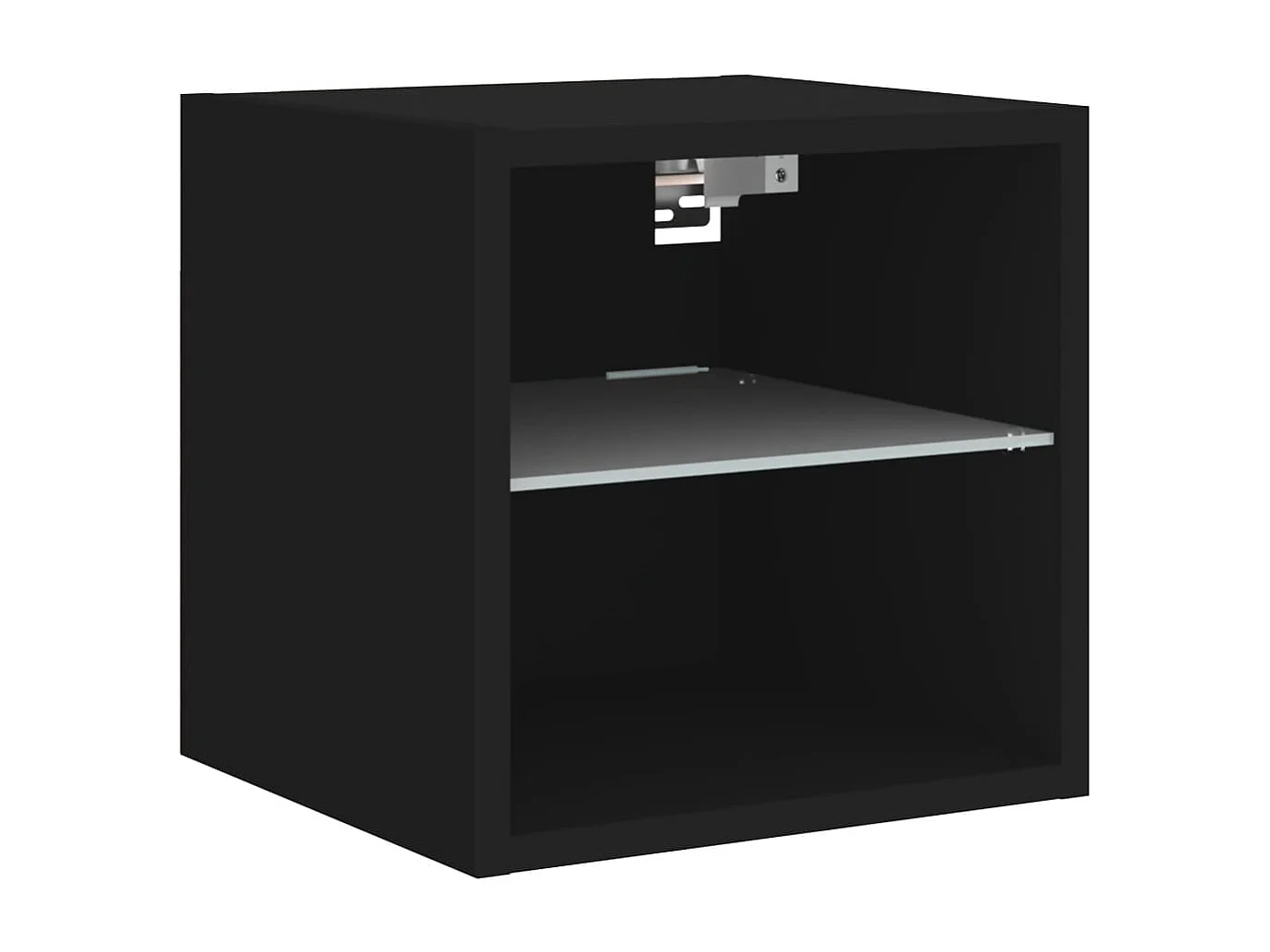 Meubles TV muraux avec lumières LED 2 pcs noir 30x28,5x30 cm