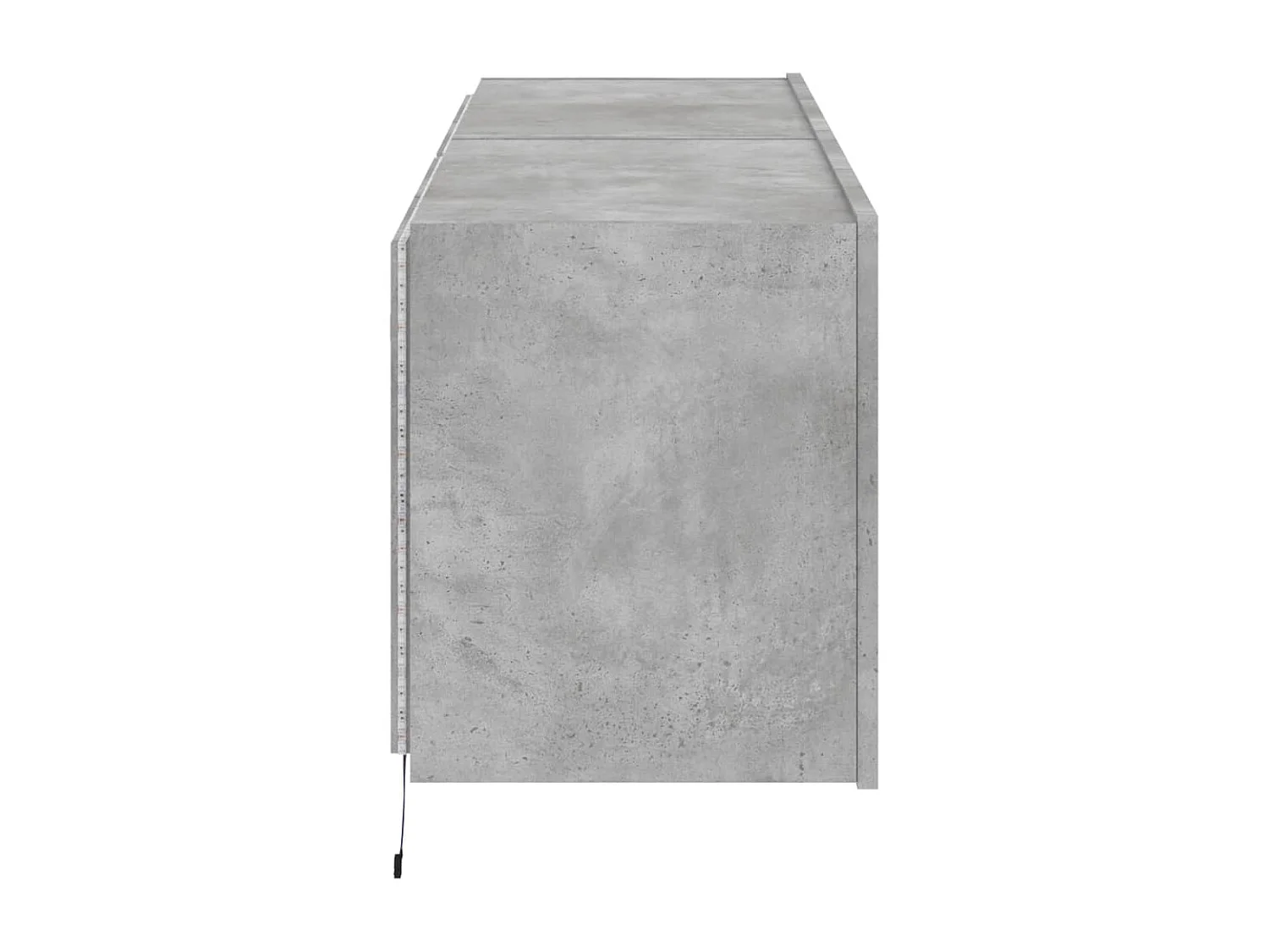 Meubles TV muraux et lumières LED 2pcs gris béton 60x35x41 cm