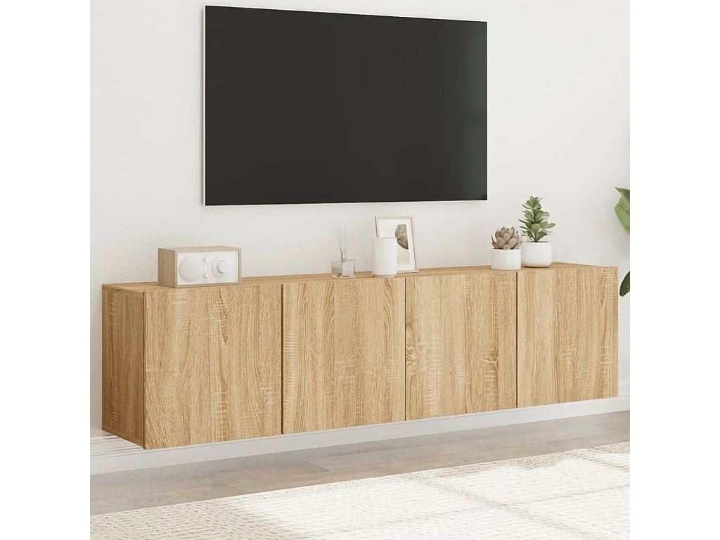 Meubles TV muraux 2 pcs chêne sonoma 80x30x41 cm