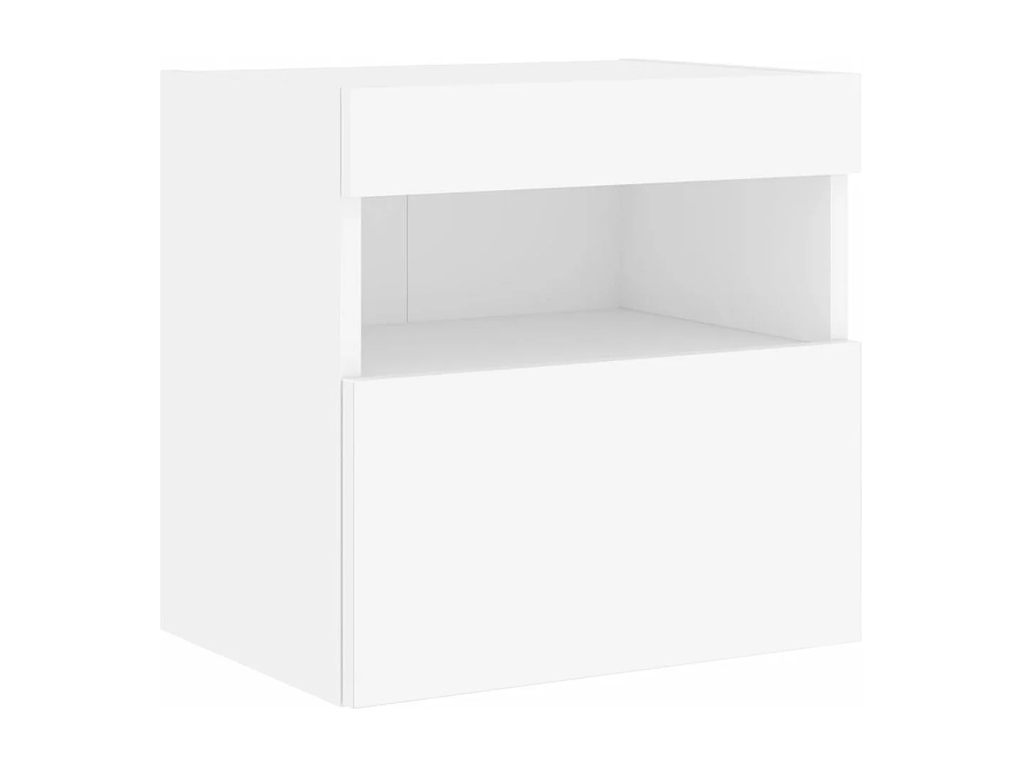 Mobili TV a Parete con Luci LED 2pz Bianchi 40x30x40 cm