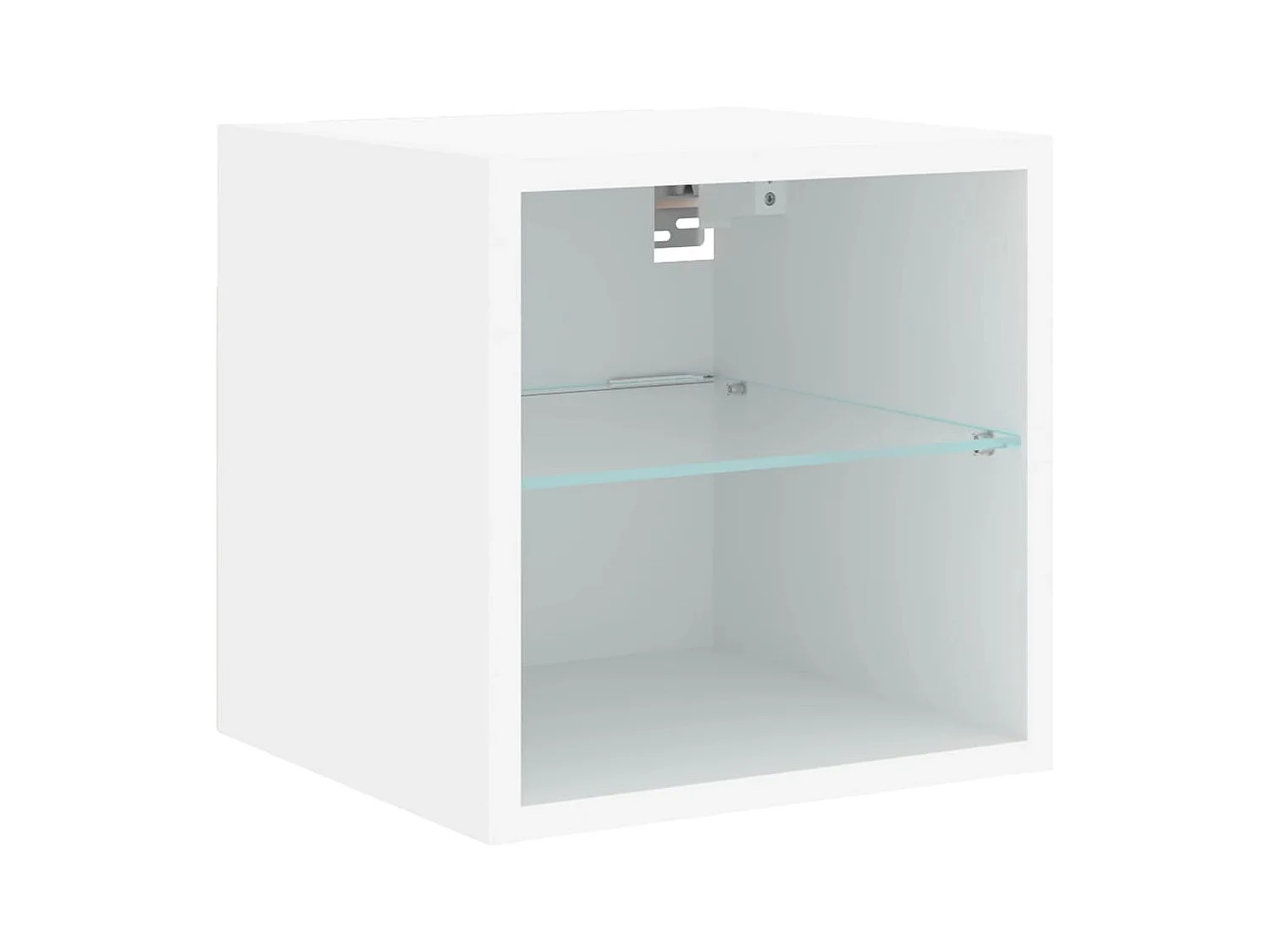 Mobili TV a Parete con Luci LED 2pz Bianchi 30x28,5x30 cm