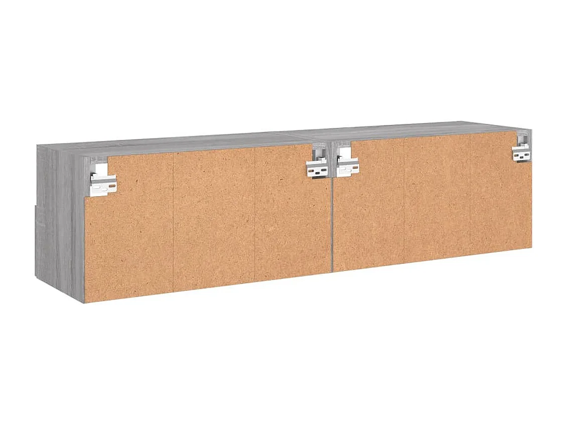 Muebles de pared para TV 2 uds madera gris Sonoma 60x30x30 cm