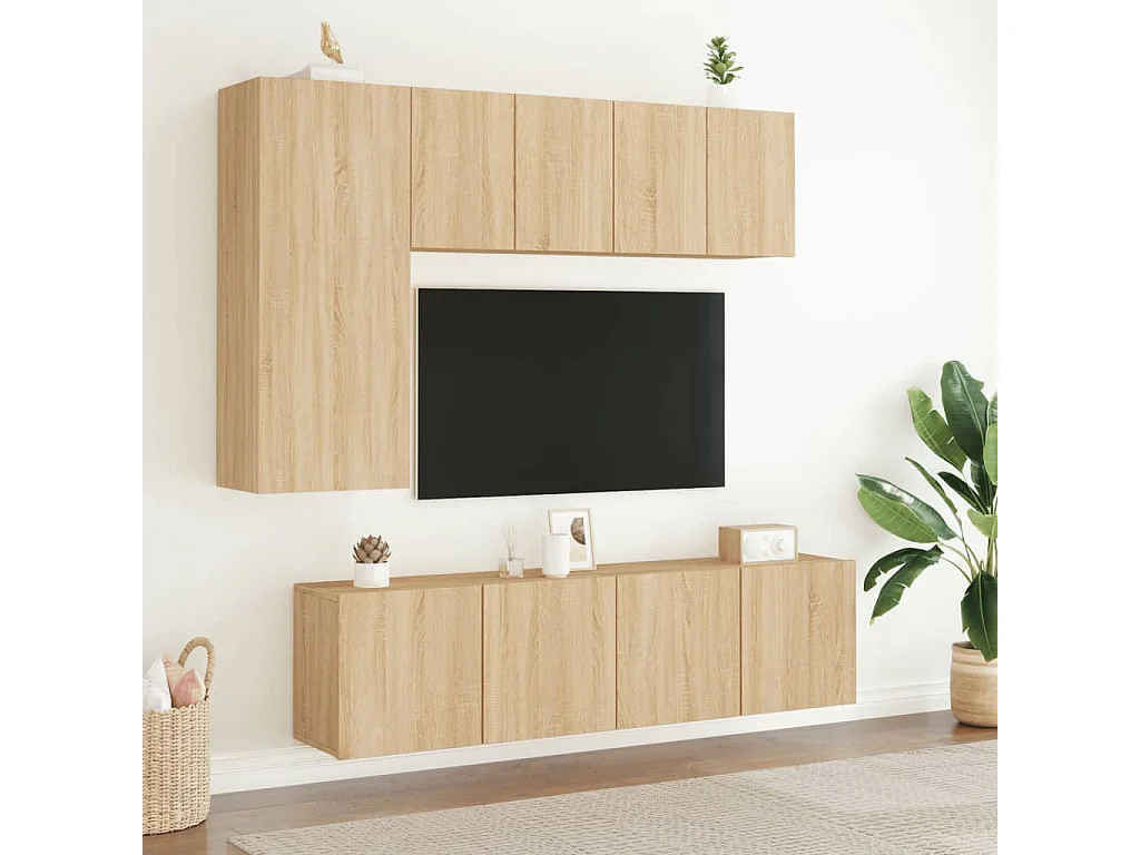 Móveis de parede para TV 2 pcs 60x30x41 cm carvalho sonoma