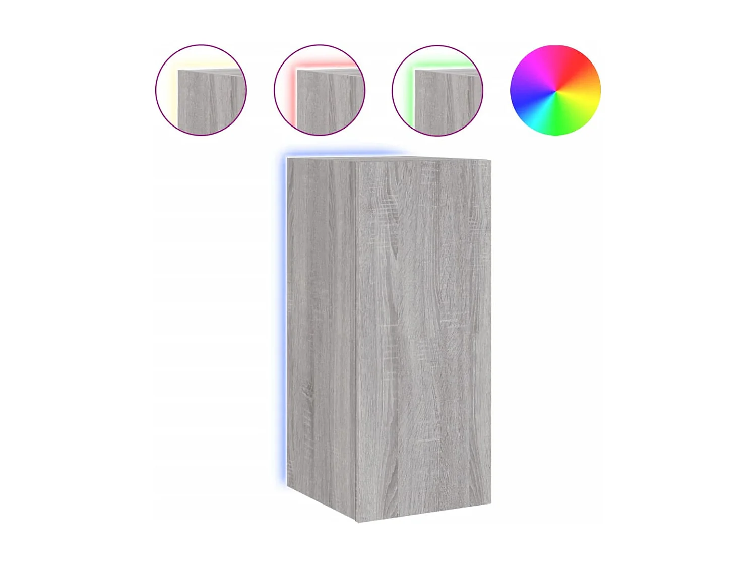 Muebles TV pared con luces LED 2 uds gris Sonoma 30,5x35x70 cm