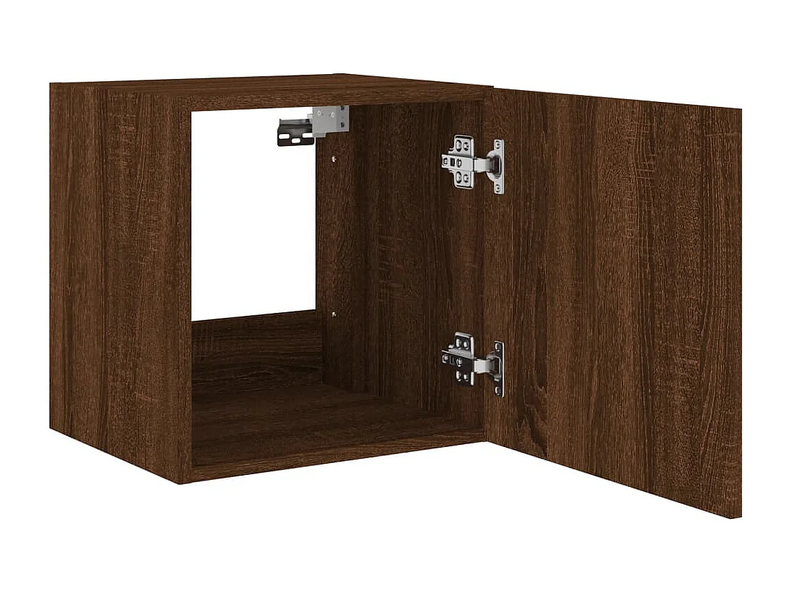 Meubles TV muraux lumières LED 2 pcs chêne marron 40,5x35x40 cm