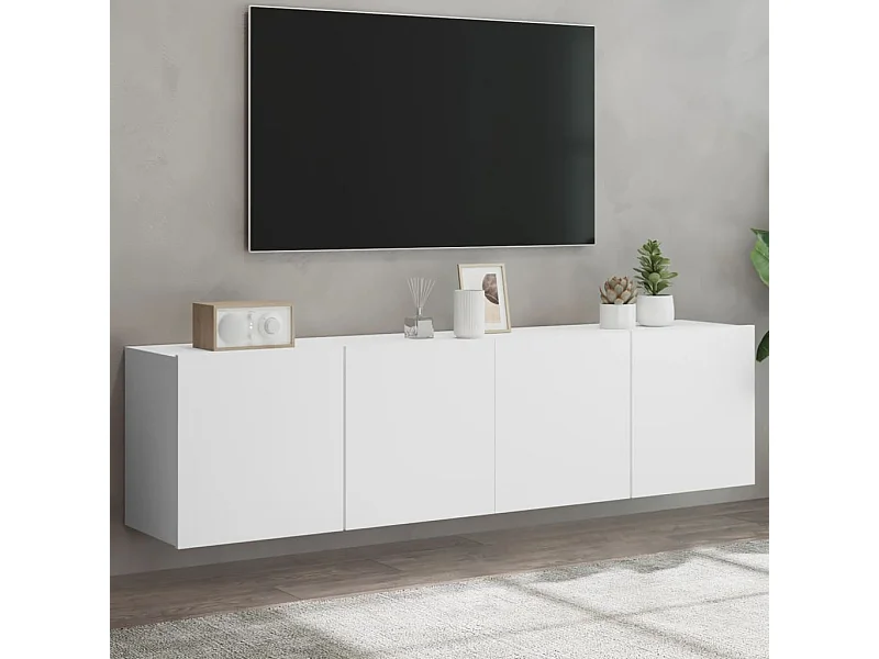 TV-Wandschränke 2 Stk. Weiß 80x30x41 cm