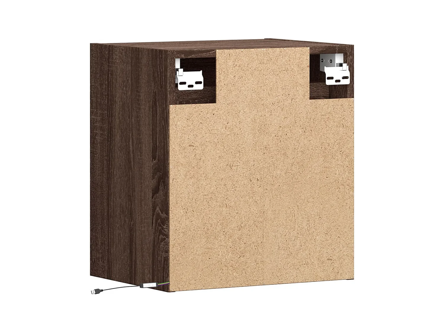 Móveis de parede para TV com luzes LED 2 pcs carvalho castanho