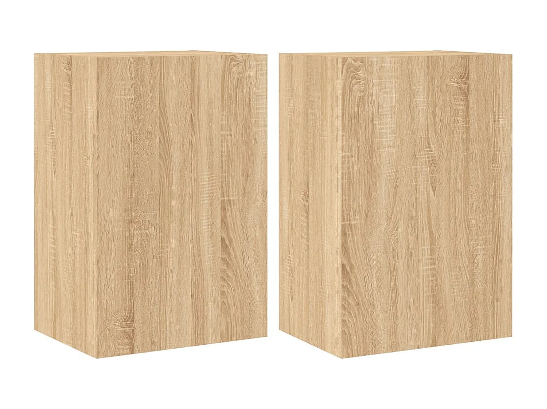 Meubles TV muraux 2 pcs chêne sonoma 40,5x30x60 cm