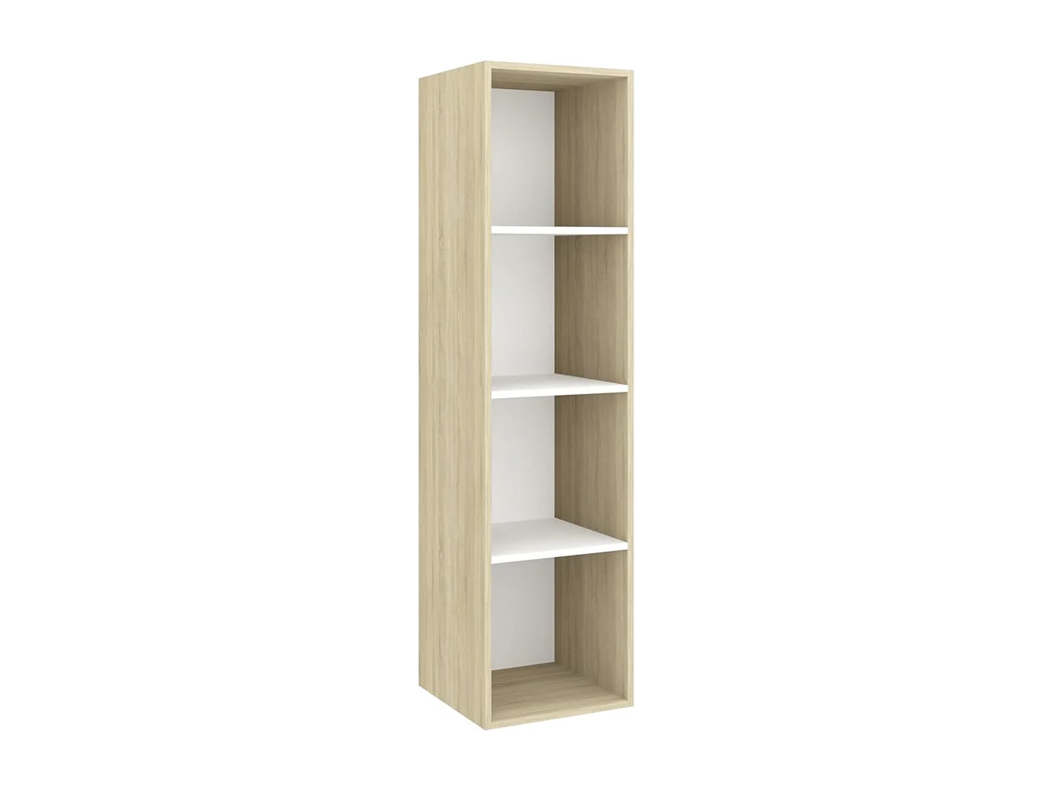 Meubles TV muraux 4 pcs Blanc et chêne sonoma Bois d'ingénierie