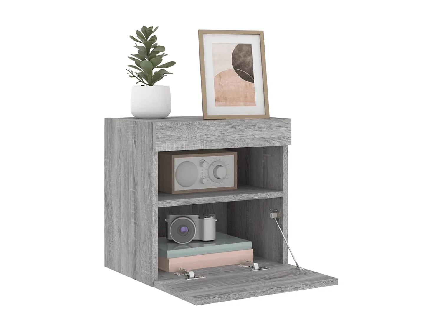 TV-Wandschränke mit LED-Leuchten 2 Stk. Grau Sonoma 40x30x40 cm