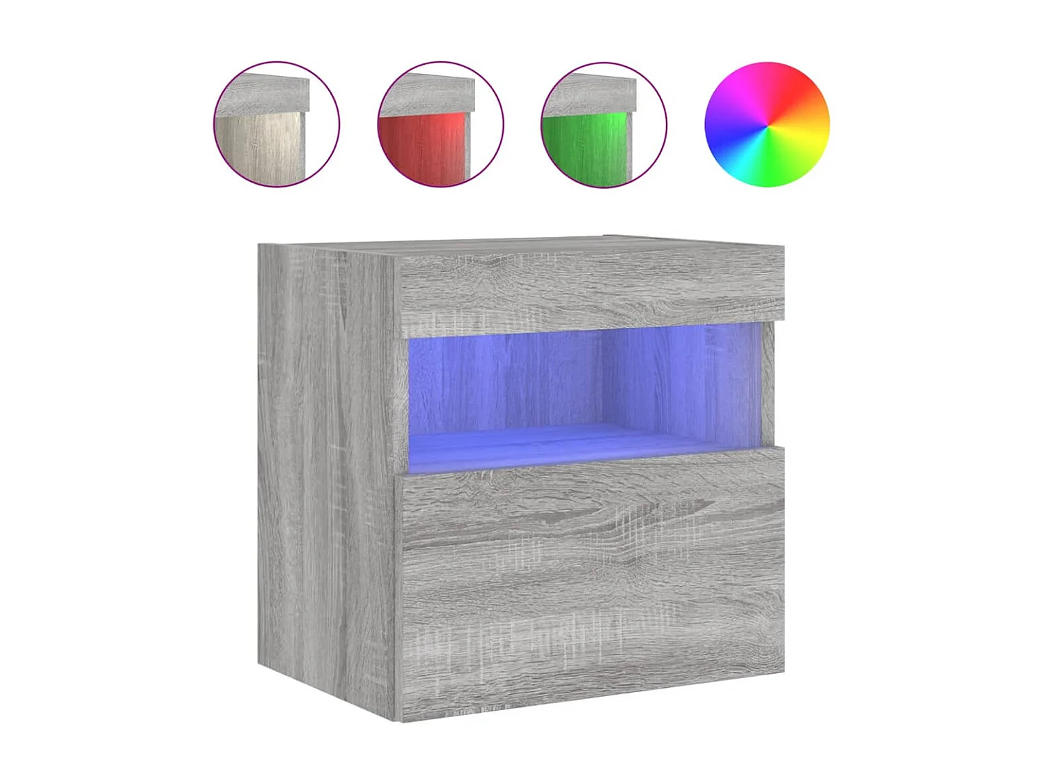 TV-Wandschränke mit LED-Leuchten 2 Stk. Grau Sonoma 40x30x40 cm