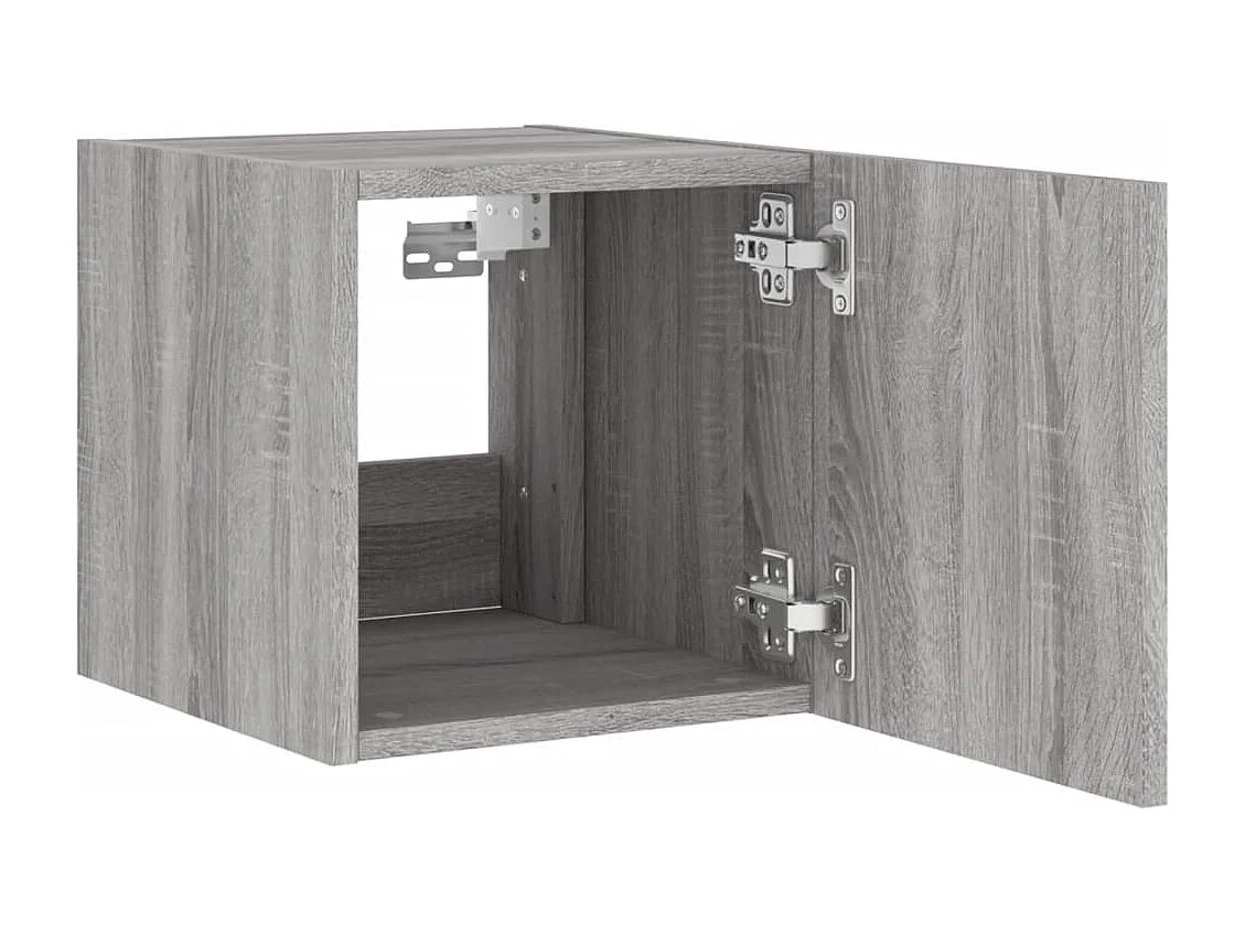 Meubles TV muraux et lumières LED 2pcs sonoma gris 30,5x35x30cm