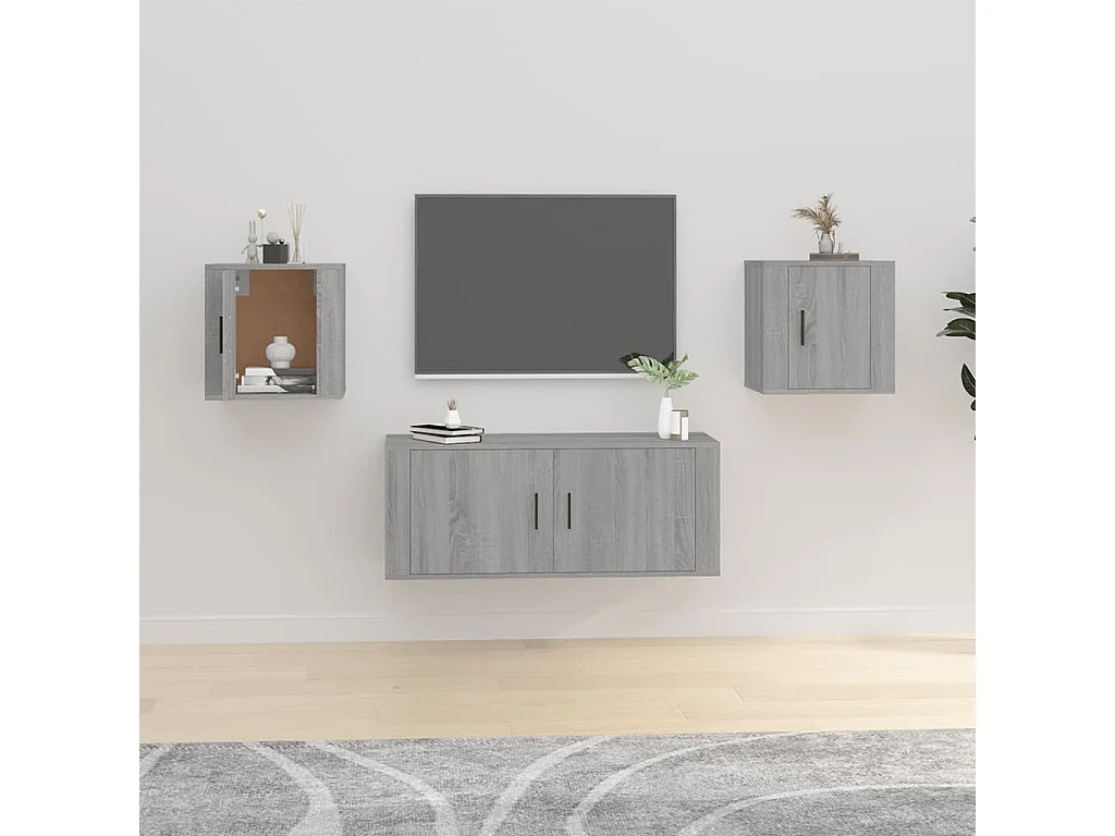 Meubles TV muraux 2 pcs Sonoma gris 40x34,5x40 cm