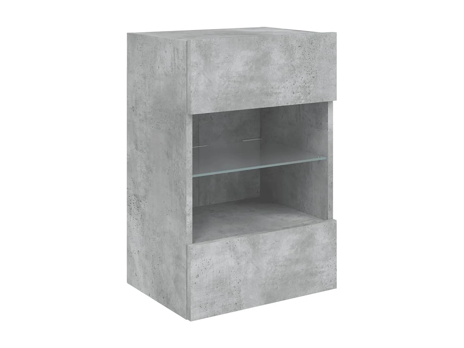 Mobili TV a Parete con Luci LED 2pz Grigio Cemento 40x30x60,5cm