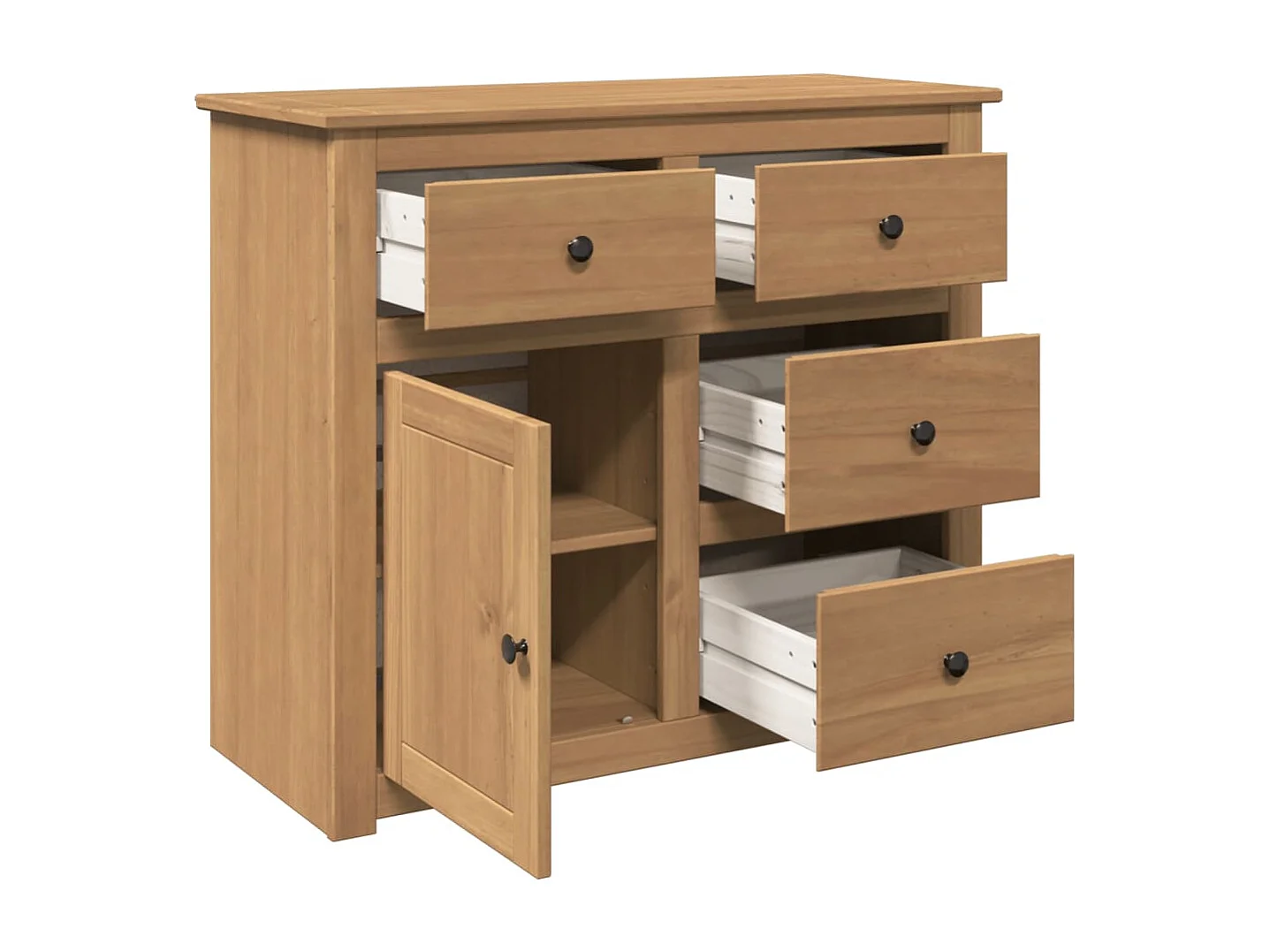 Sideboard mit Schubladen Panama 93x40x80 cm Massivholz Kiefer