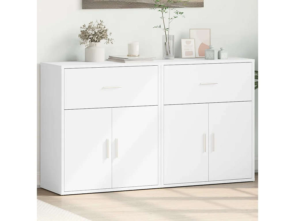 Sideboards 2 Stk. Weiß 60x31x70 cm Holzwerkstoff