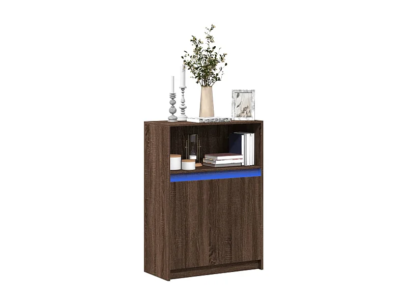Sideboard mit LED Braun Eichen-Optik 72x34x100 cm Holzwerkstoff
