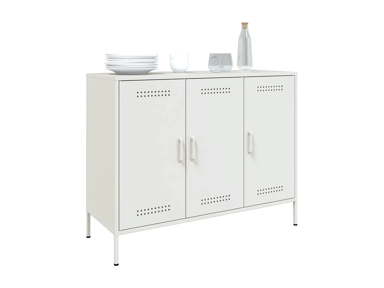 Buffet blanc 100,5x39x79 cm acier