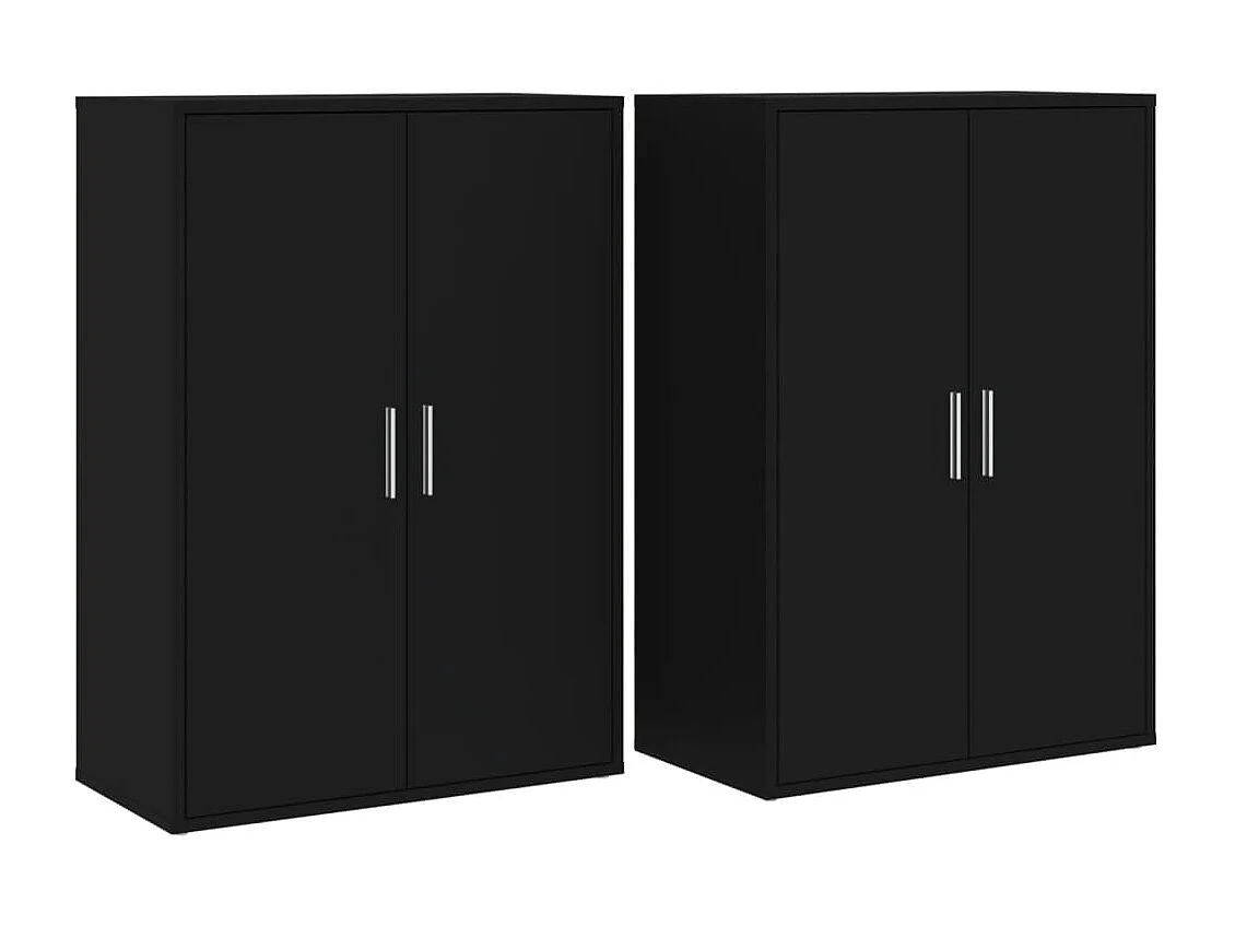 Sideboards 2 Stk. Schwarz 60x31x84 cm Holzwerkstoff