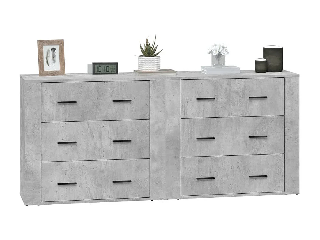 Aparadores 2 uds madera contrachapada gris hormigón