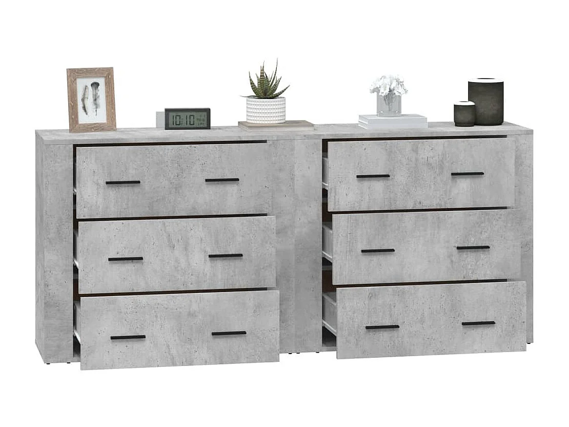 Aparadores 2 uds madera contrachapada gris hormigón