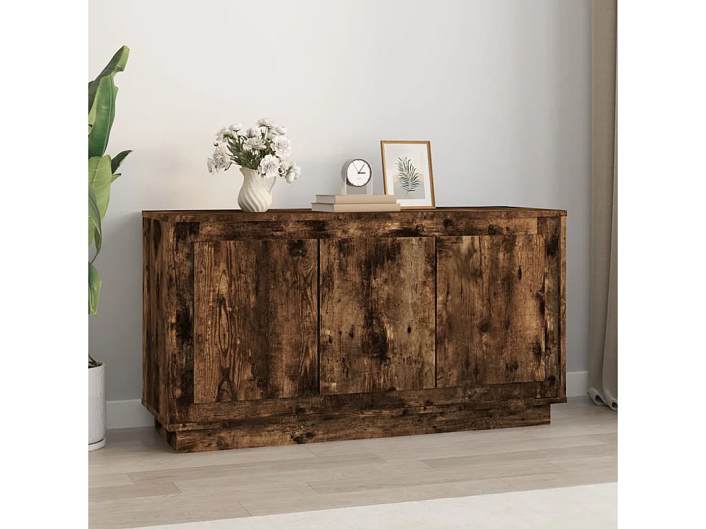 Credenza Rovere Fumo 102x35x55 cm in Legno Multistrato