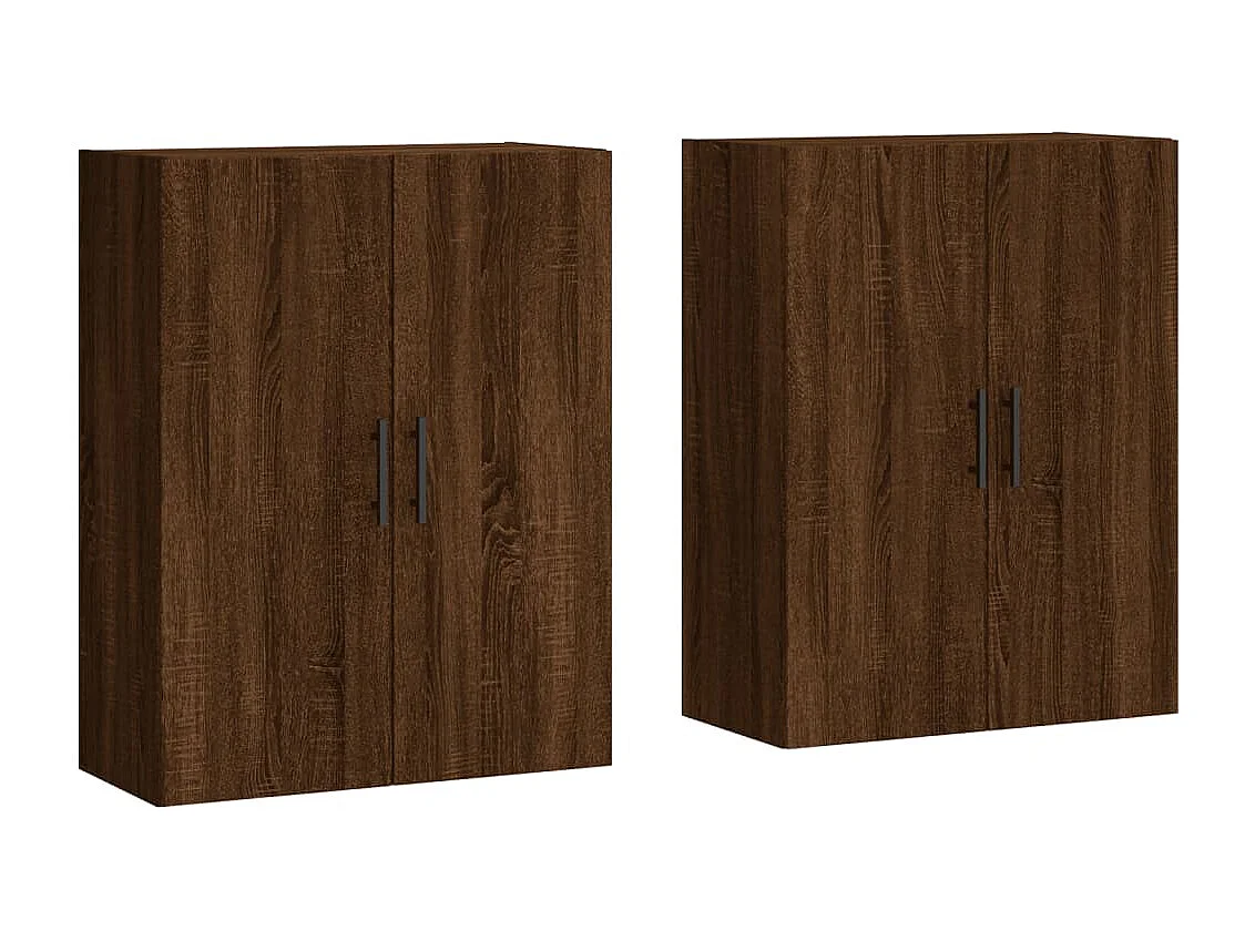 Wandschränke 2 Stk. Braun Eichen-Optik 69,5x34x90 cm