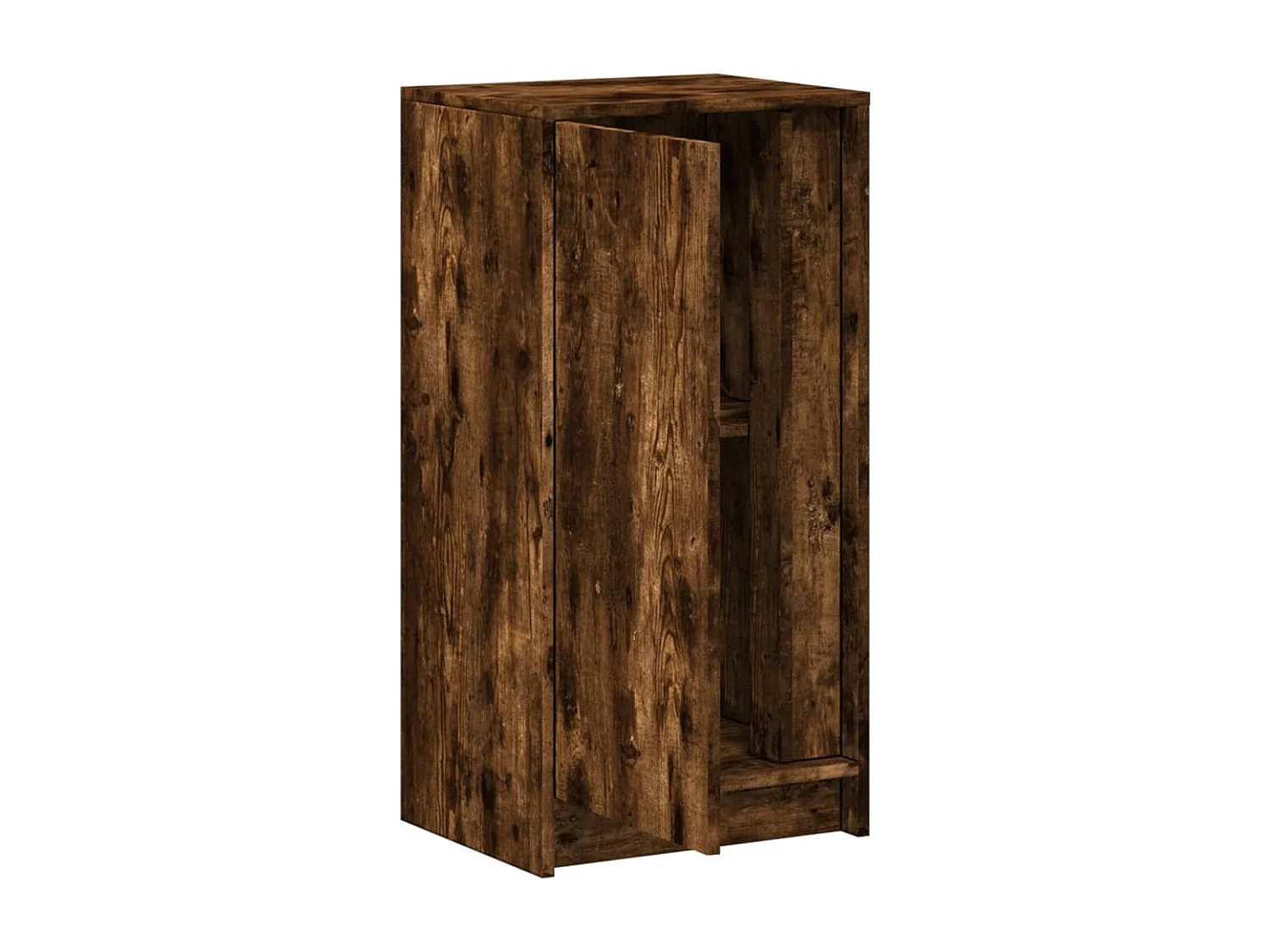 Buffet avec LED chêne fumé 42,5x34x85 cm bois d'ingénierie