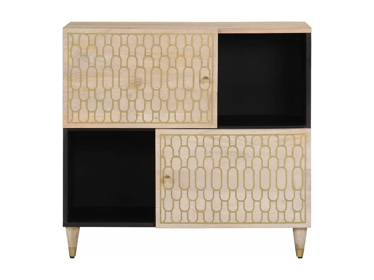 Armoire latérale 80x33x75 cm bois massif de manguier