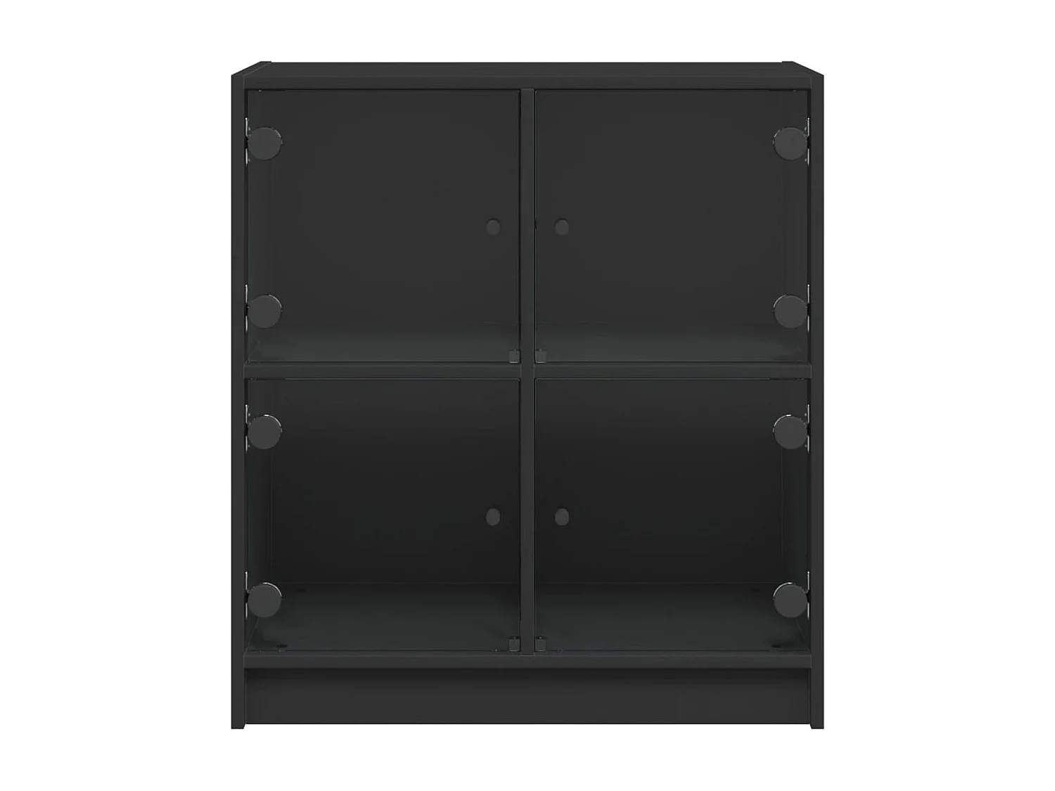 Armoire latérale avec portes en verre noir 68x37x75,5 cm