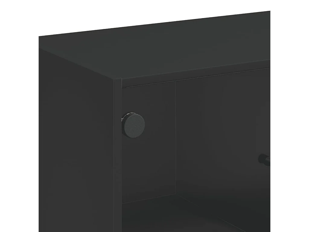 Armoire latérale avec portes en verre noir 68x37x75,5 cm