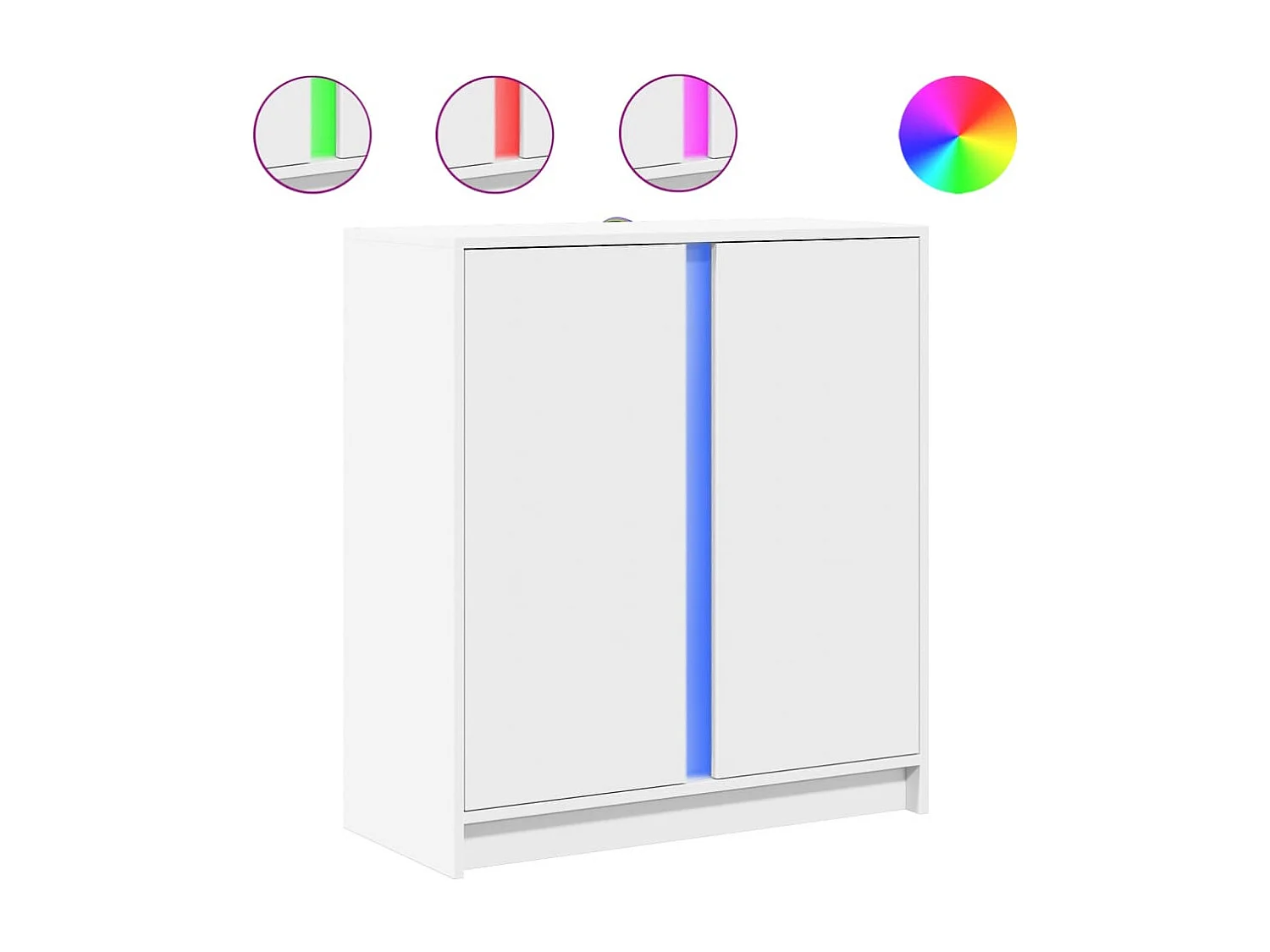 Credenza con LED Bianca 77x34x85 cm in Legno Multistrato