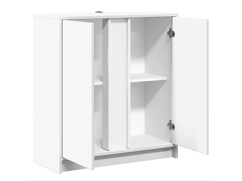 Credenza con LED Bianca 77x34x85 cm in Legno Multistrato