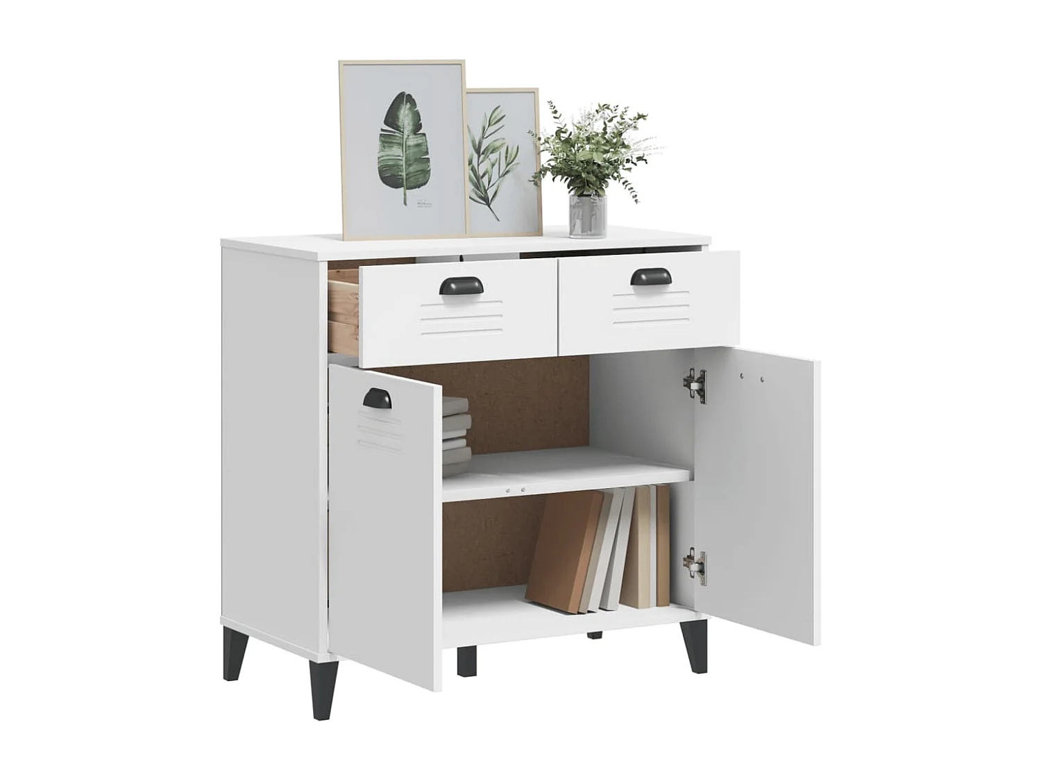 Credenza VIKEN Bianca 80x40x80 cm in Legno Multistrato