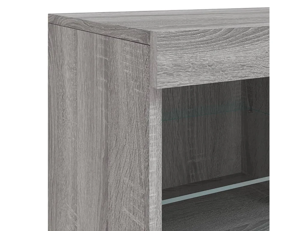 Aparador con luces LED gris Sonoma 163x37x67 cm