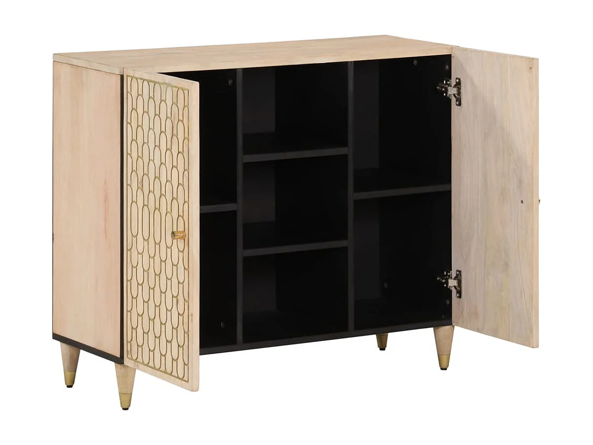 Credenza 90x33x75 cm in Legno Massello di Mango