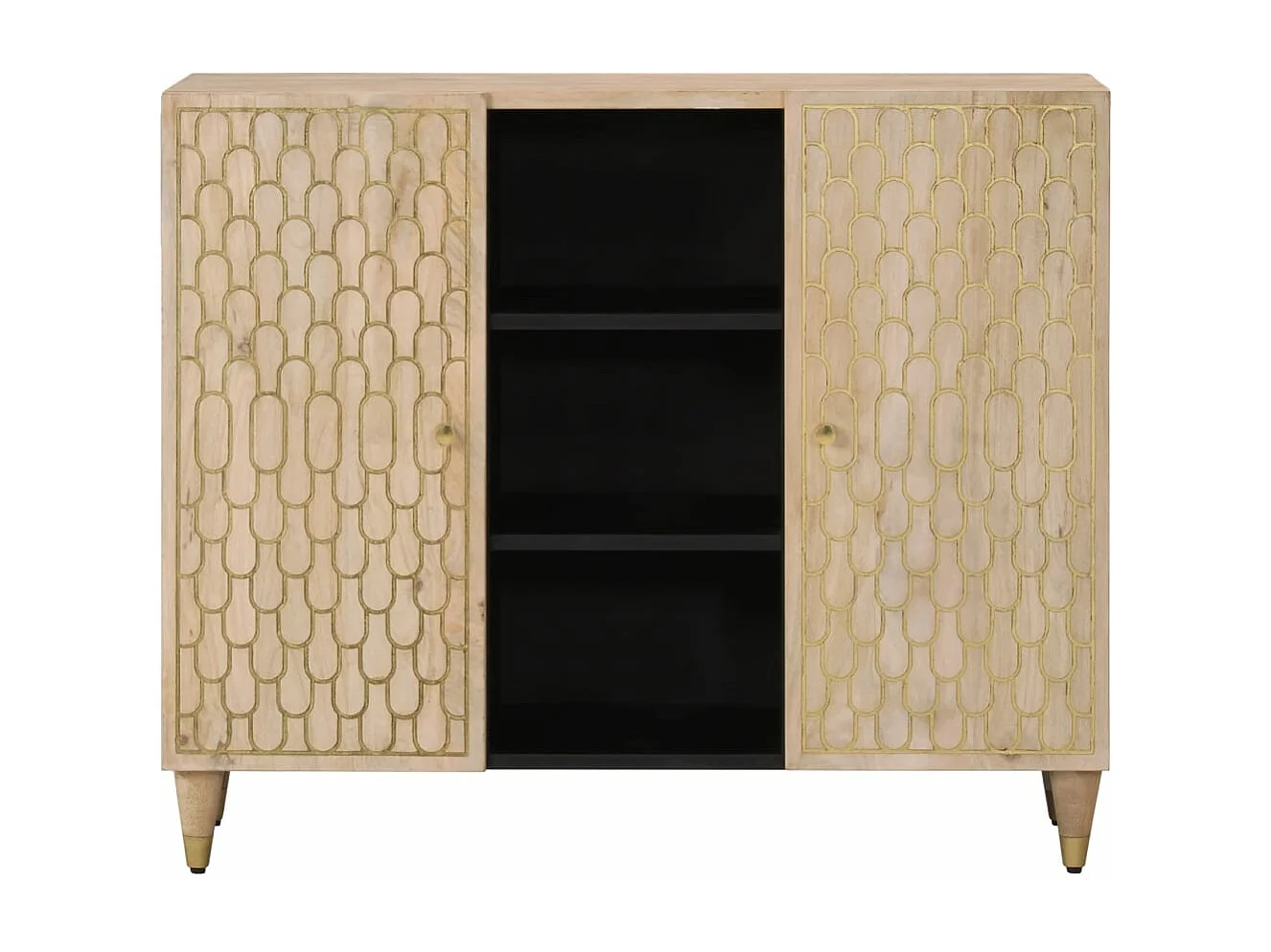 Credenza 90x33x75 cm in Legno Massello di Mango