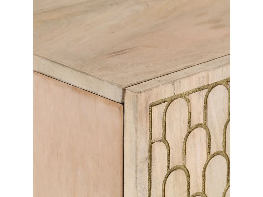 Credenza 90x33x75 cm in Legno Massello di Mango