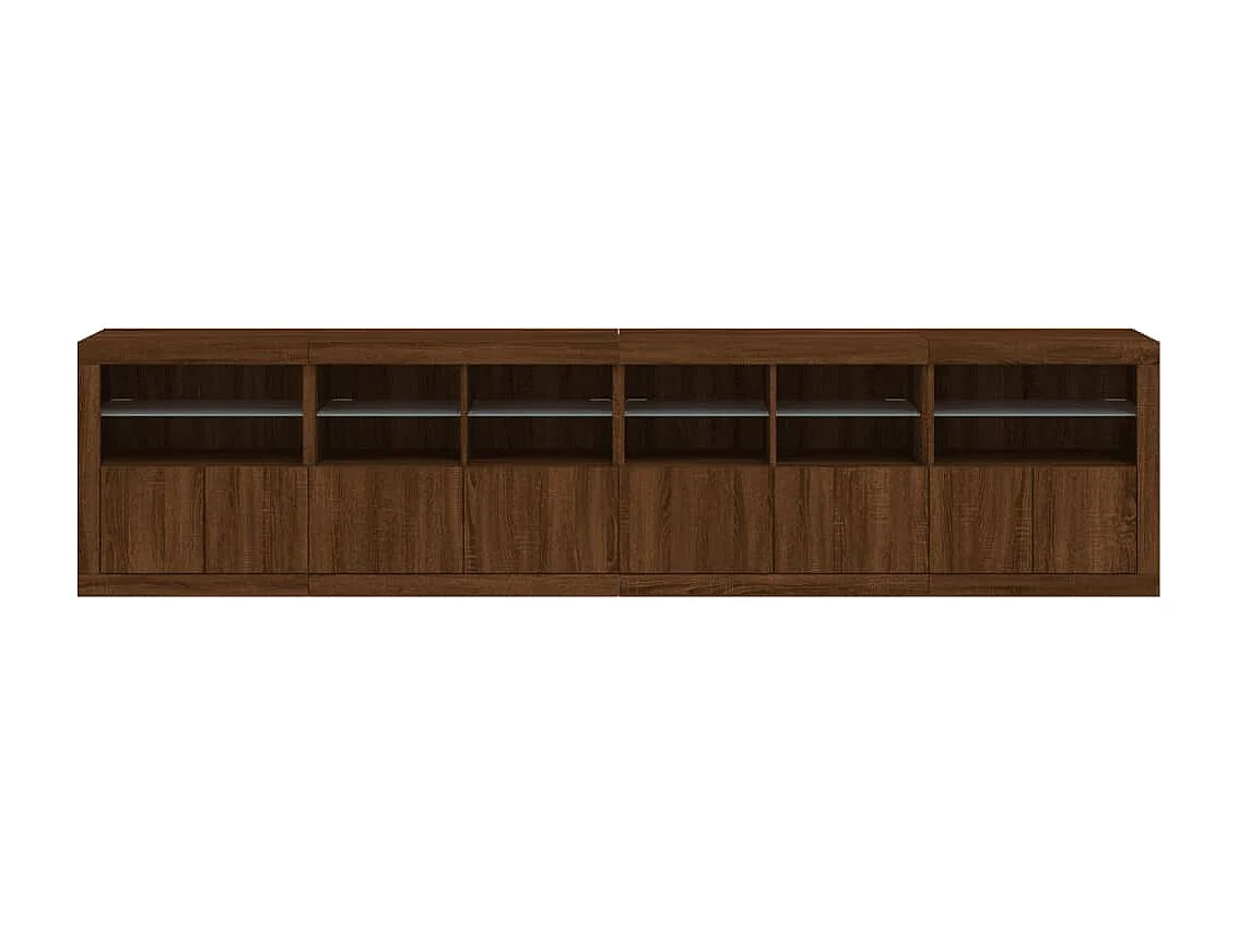 Sideboard mit LED-Leuchten Braun Eichen-Optik 283x37x67 cm
